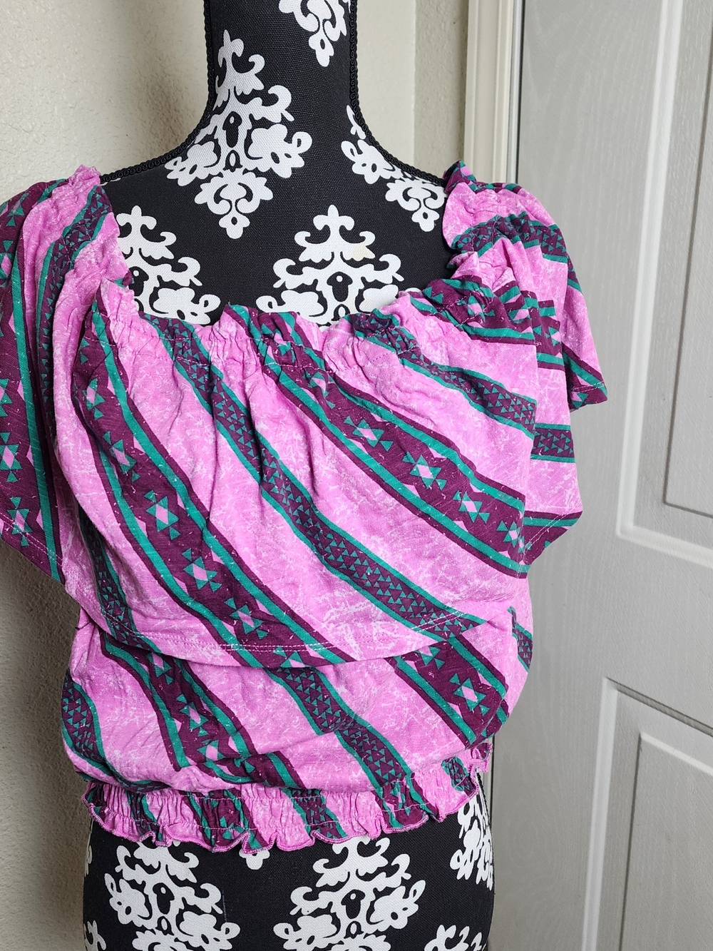 Wrangler Retro Geometric Blouse in Pink & Green Size Large NWT